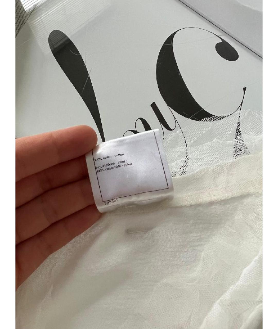 CHANEL Белая хлопковая майка, фото 8