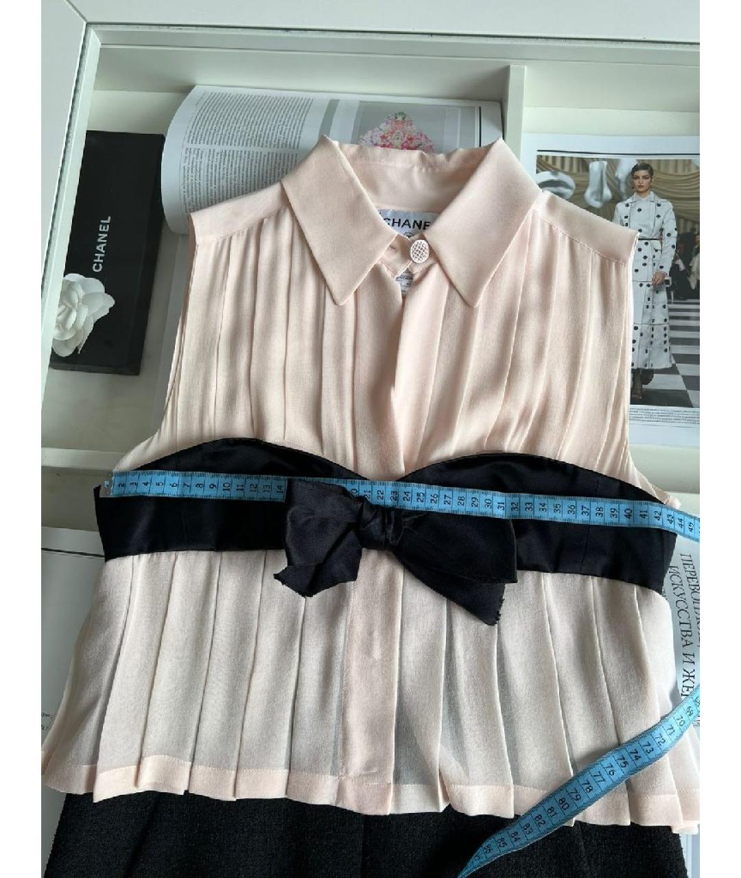 CHANEL Коралловое шерстяное повседневное платье, фото 6