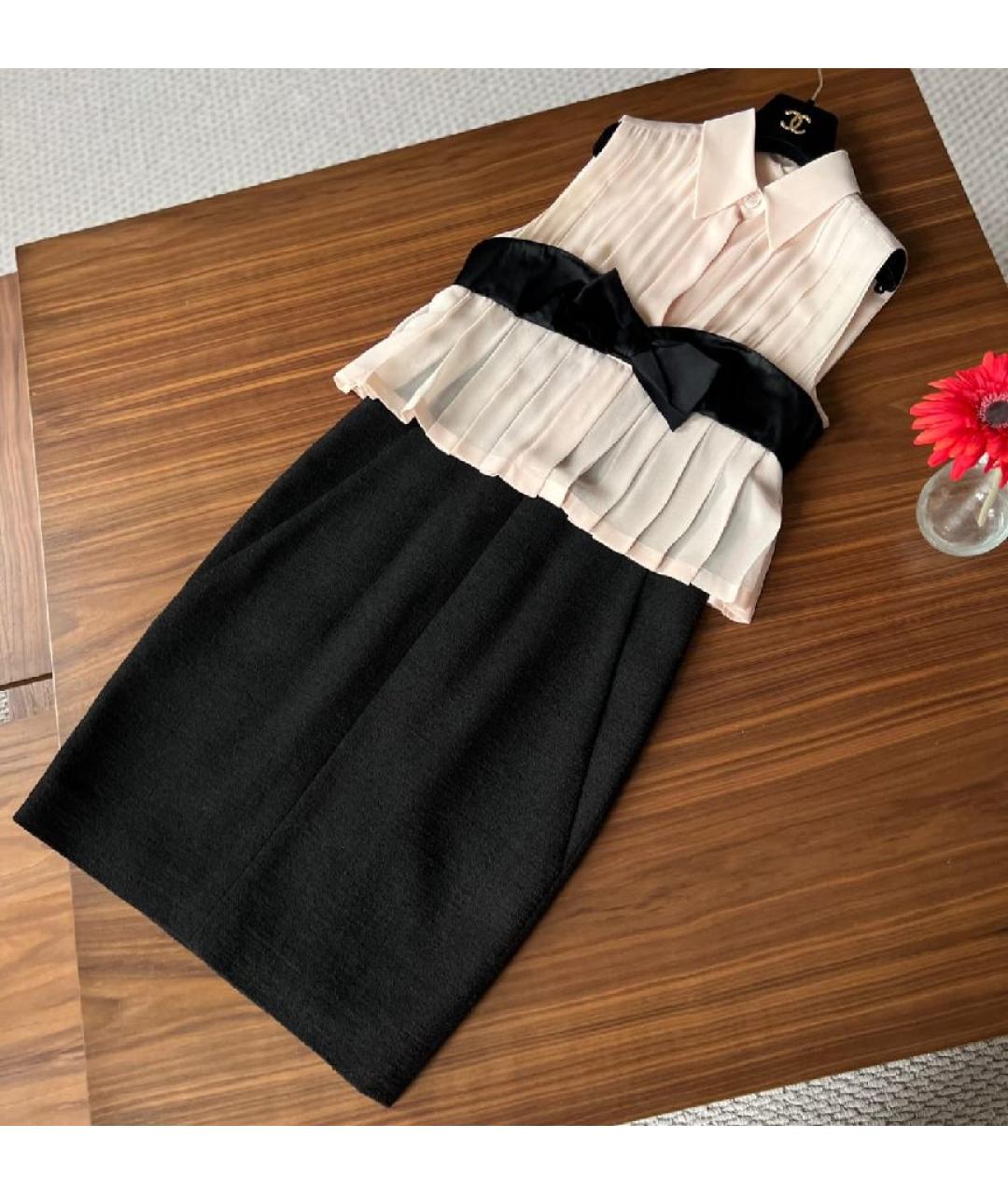 CHANEL Коралловое шерстяное повседневное платье, фото 9