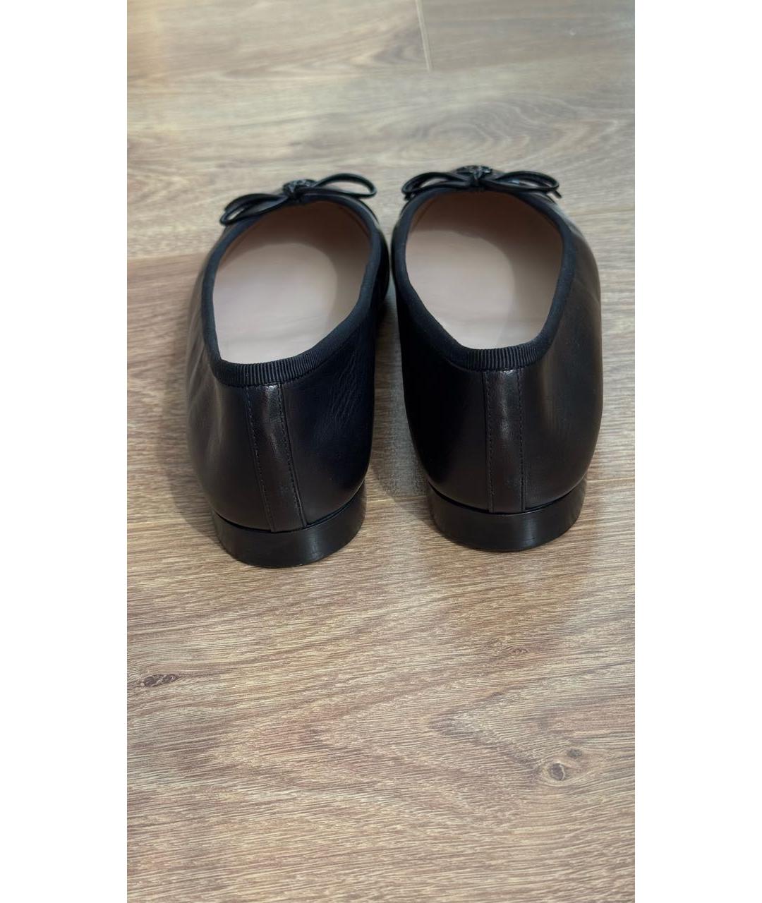 CHANEL Черные кожаные балетки, фото 4