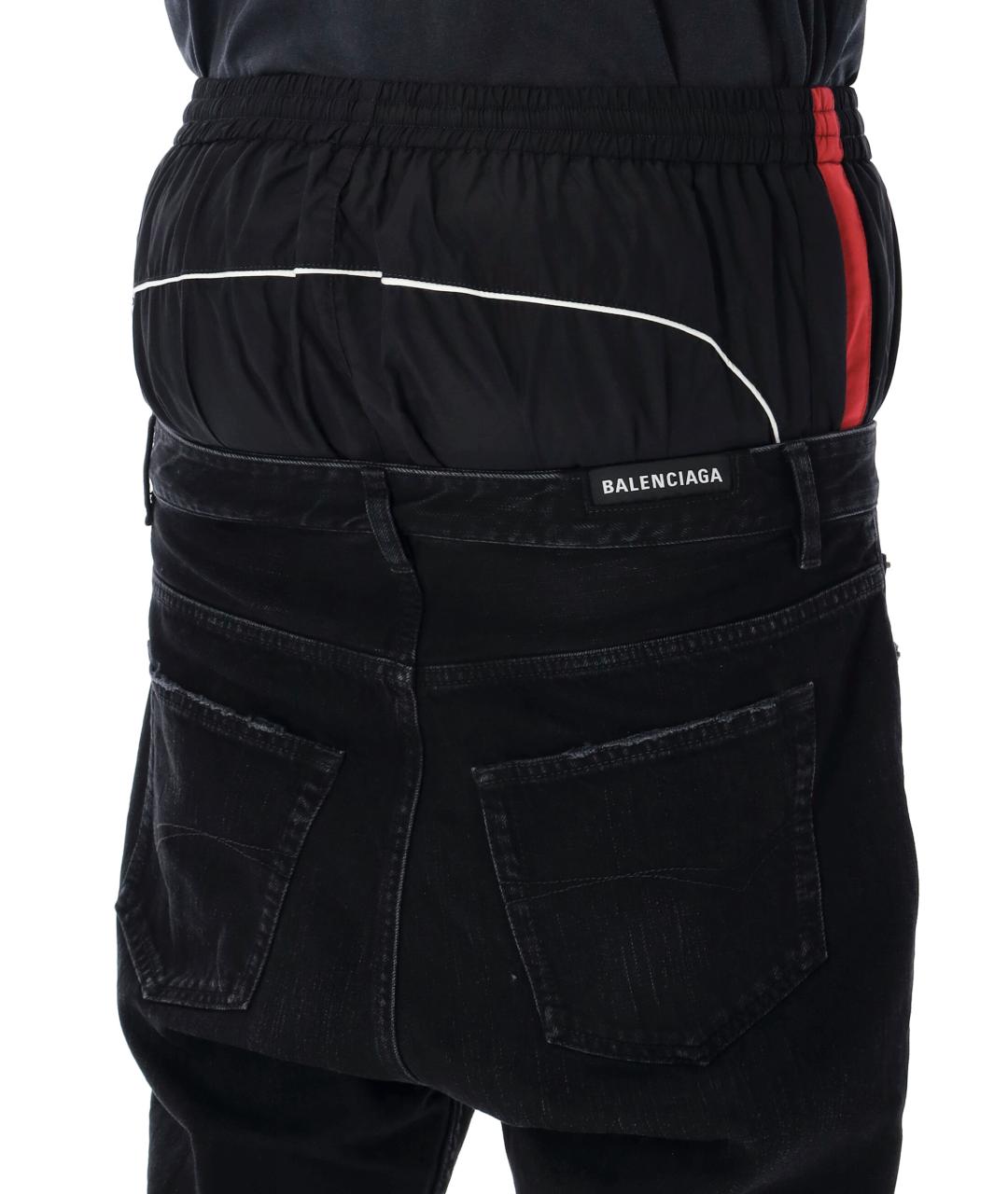 BALENCIAGA Черные хлопковые прямые джинсы, фото 4