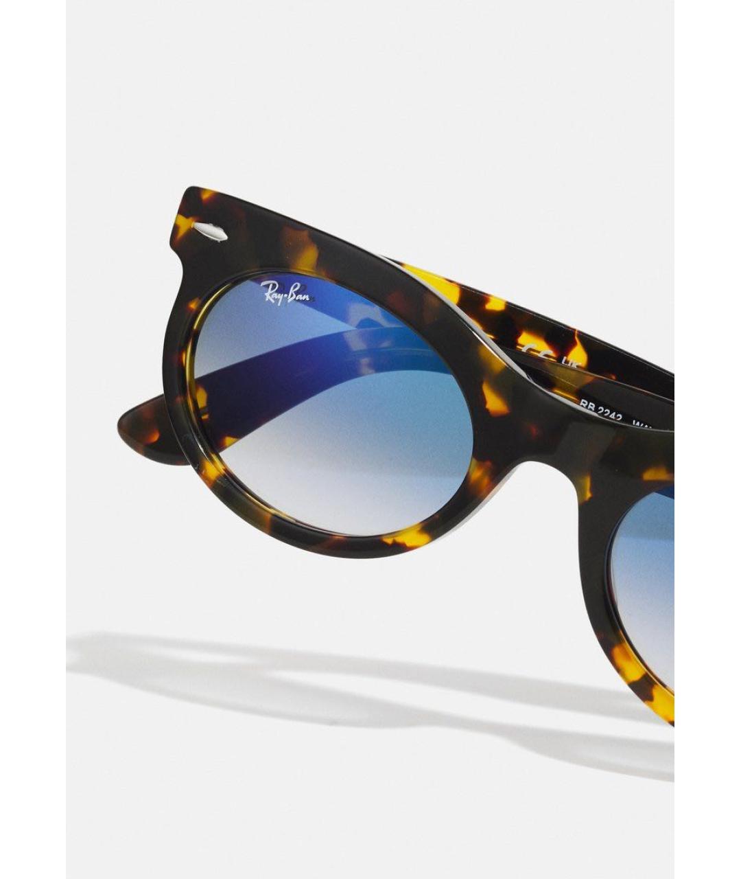 RAY BAN Коричневые пластиковые солнцезащитные очки, фото 8