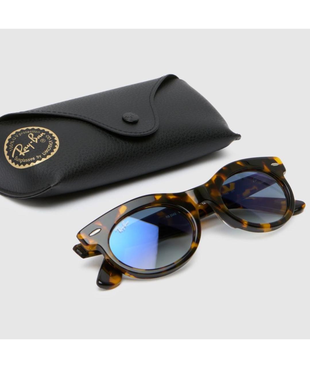 RAY BAN Коричневые пластиковые солнцезащитные очки, фото 5