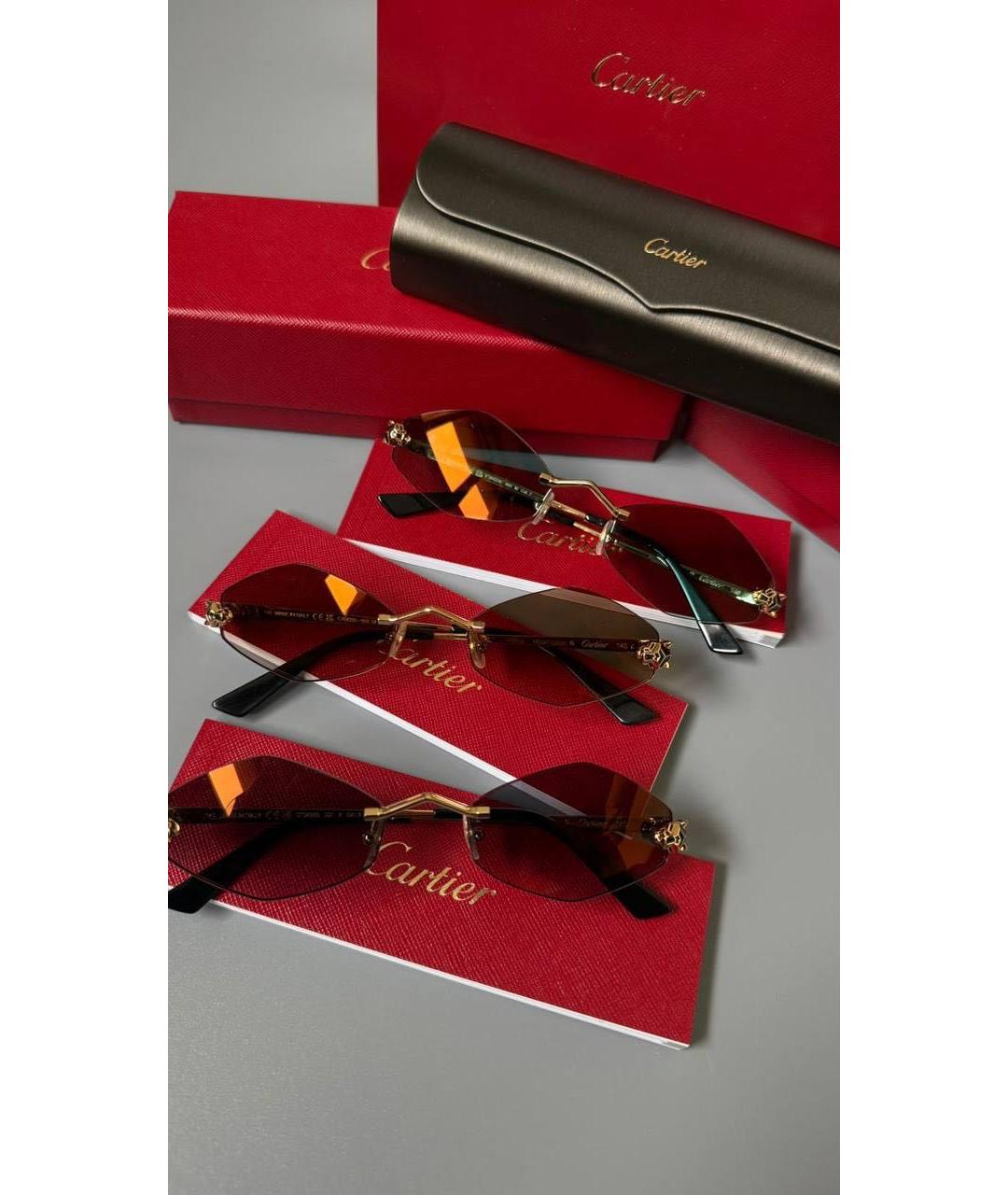 CARTIER Серые металлические солнцезащитные очки, фото 4