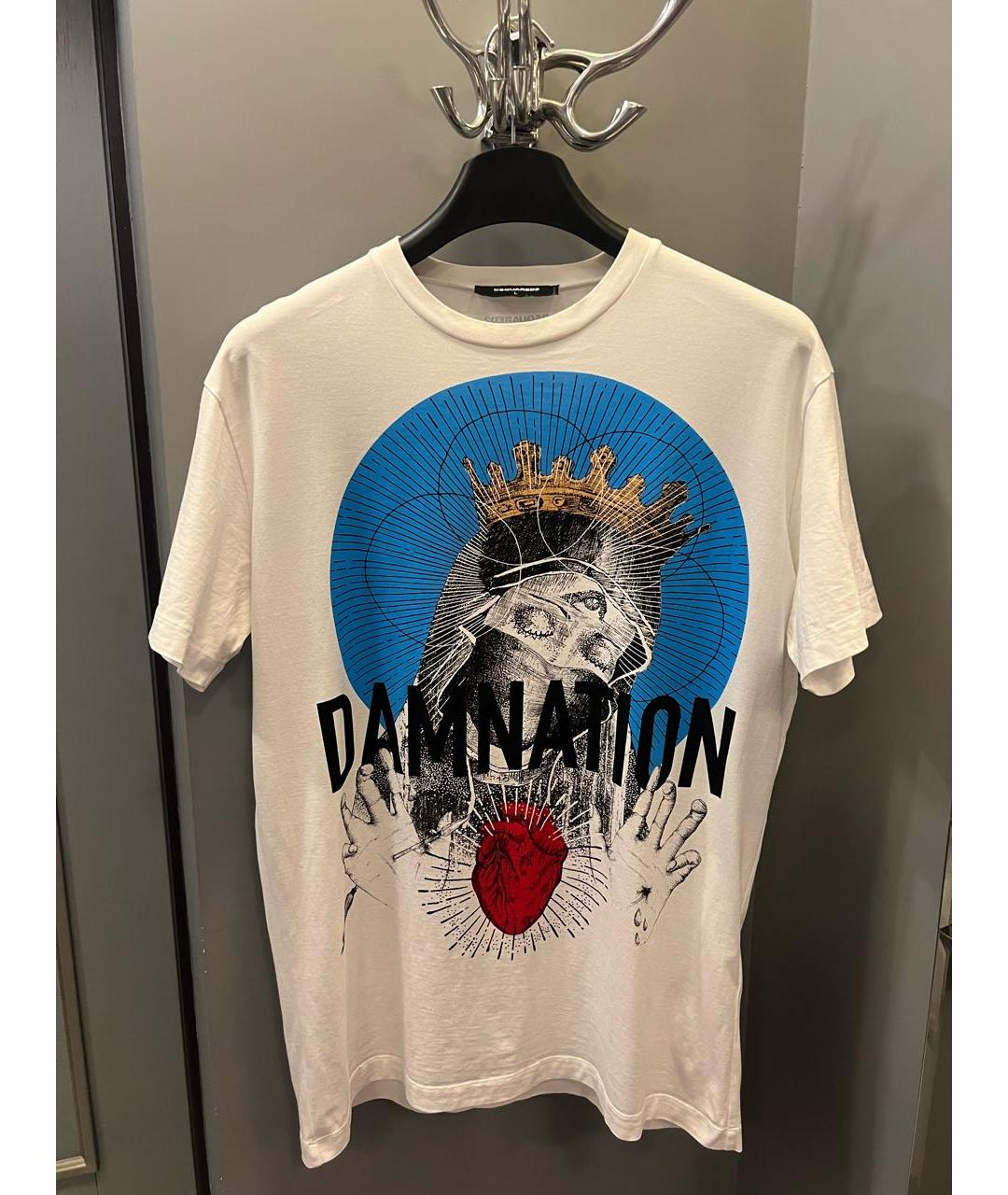 DSQUARED2 Белая хлопковая футболка, фото 4