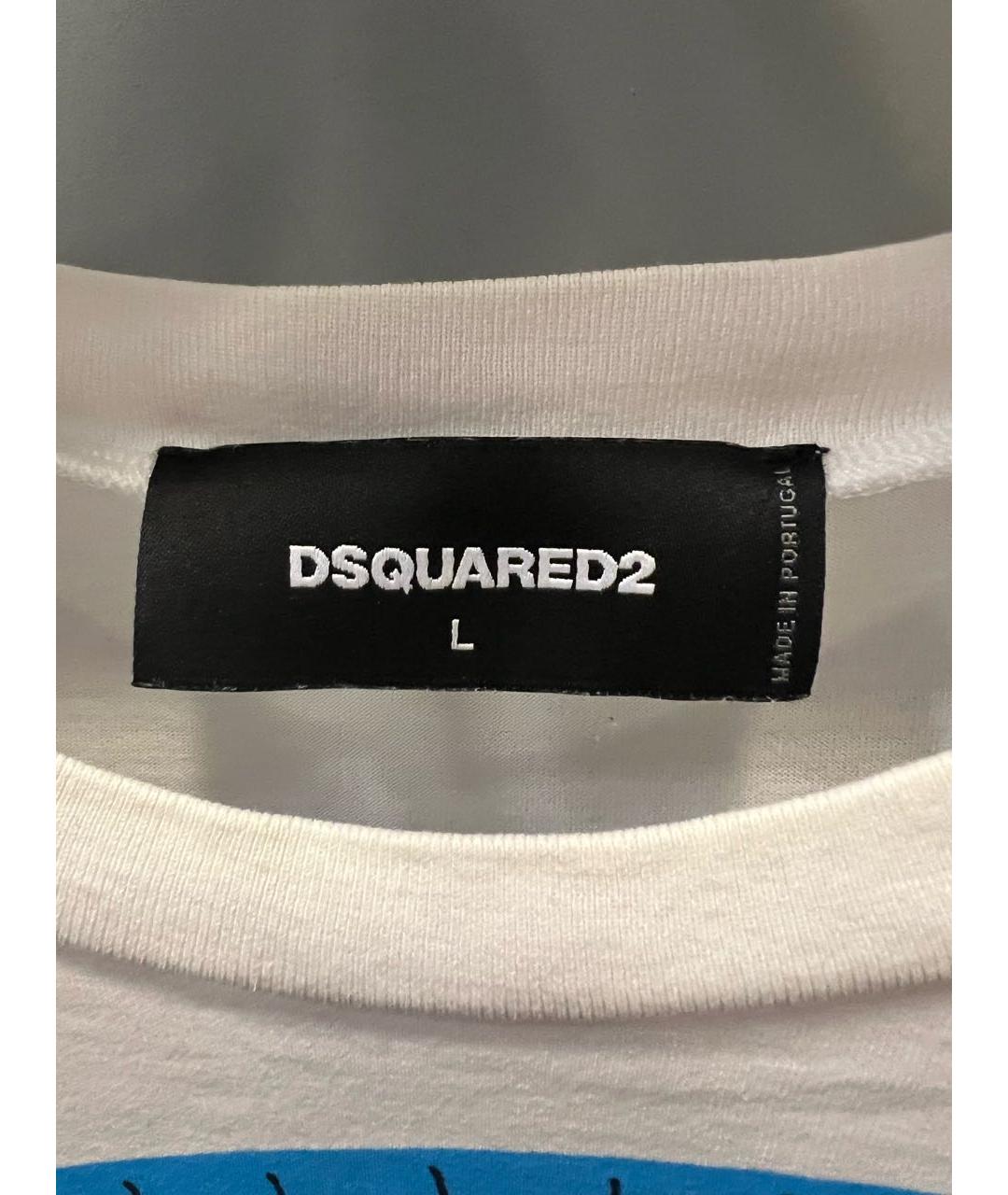 DSQUARED2 Белая хлопковая футболка, фото 3