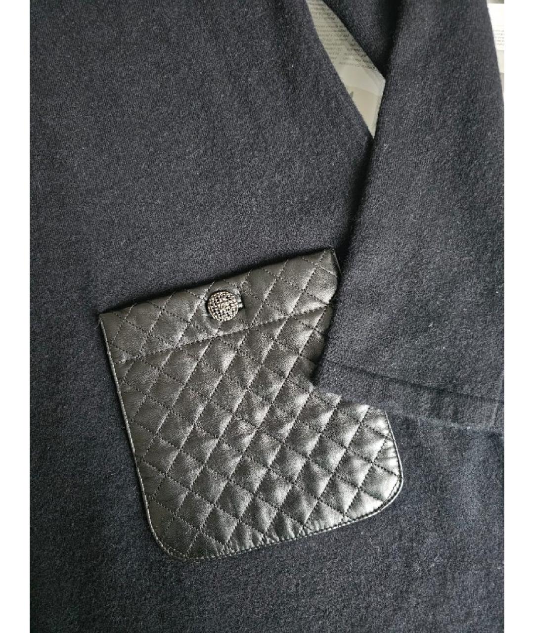 CHANEL Черное шерстяное повседневное платье, фото 4