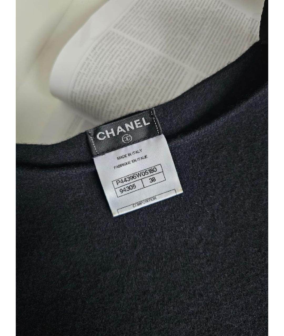 CHANEL Черное шерстяное повседневное платье, фото 8