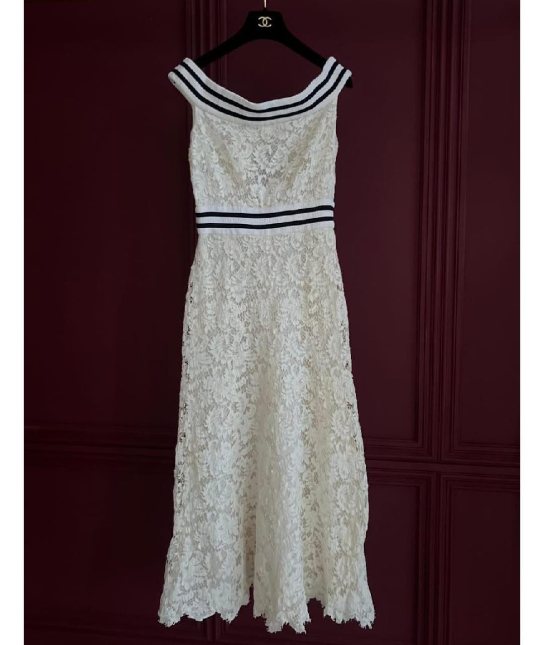 CHANEL Бежевое хлопковое повседневное платье, фото 10