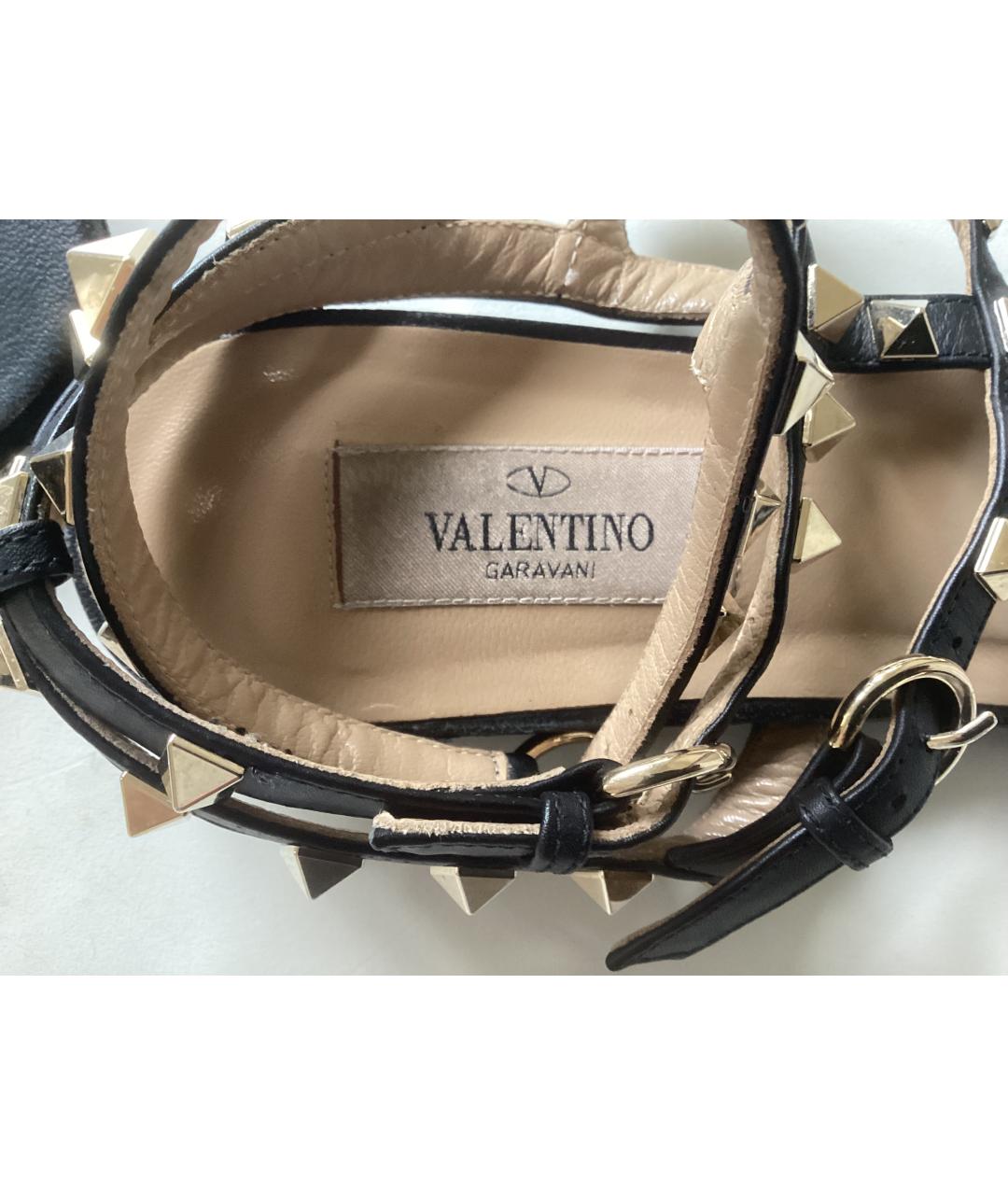 VALENTINO Черные кожаные сандалии, фото 7