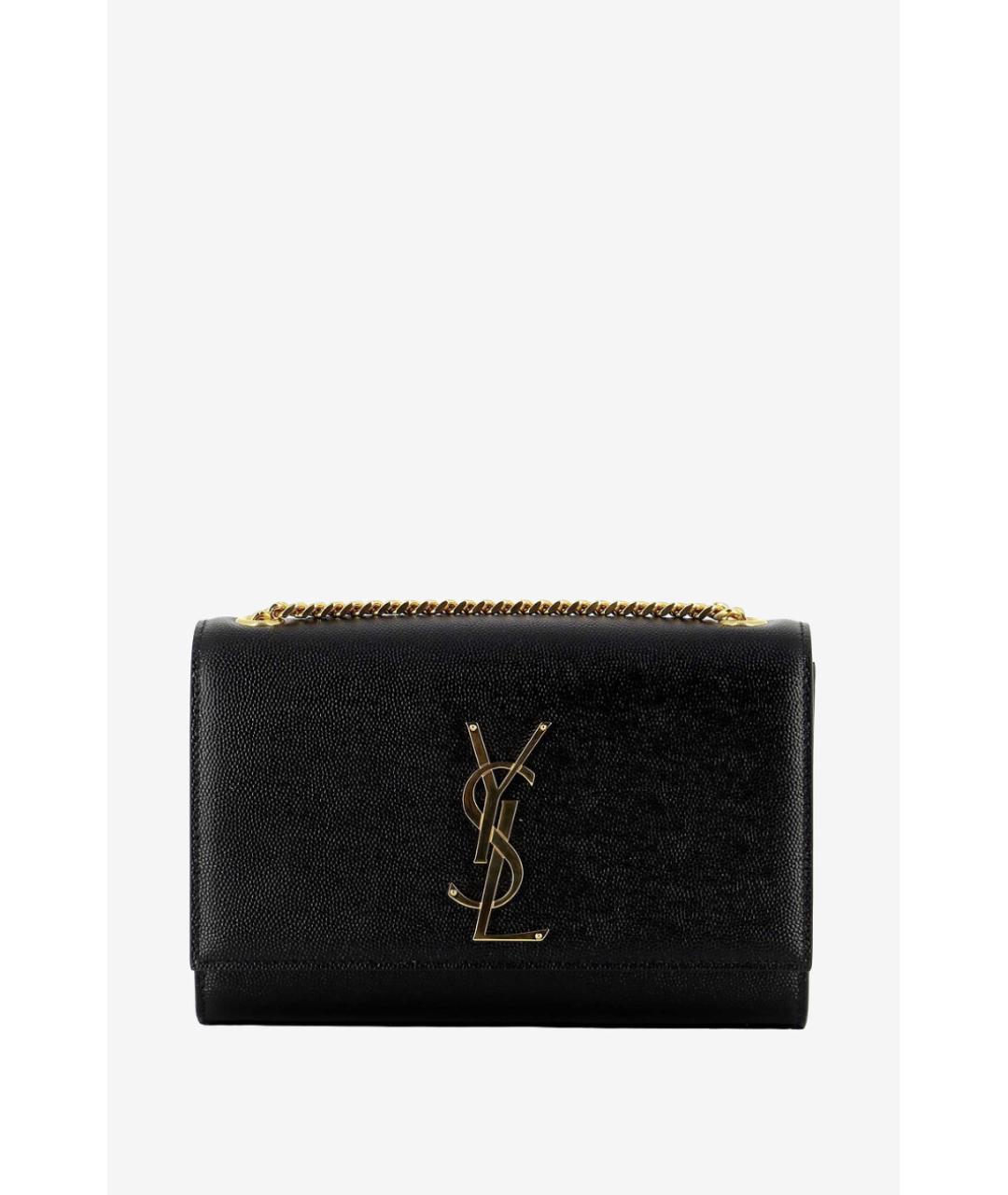 SAINT LAURENT Черная кожаная сумка через плечо, фото 4