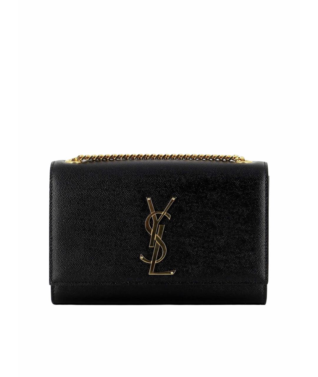 SAINT LAURENT Черная кожаная сумка через плечо, фото 1