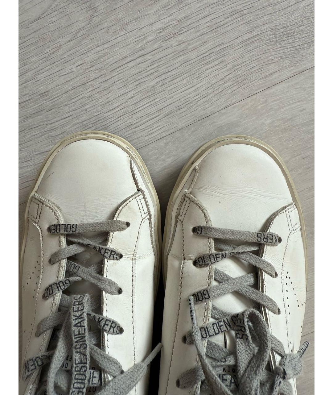 GOLDEN GOOSE DELUXE BRAND Белые кожаные кроссовки, фото 4