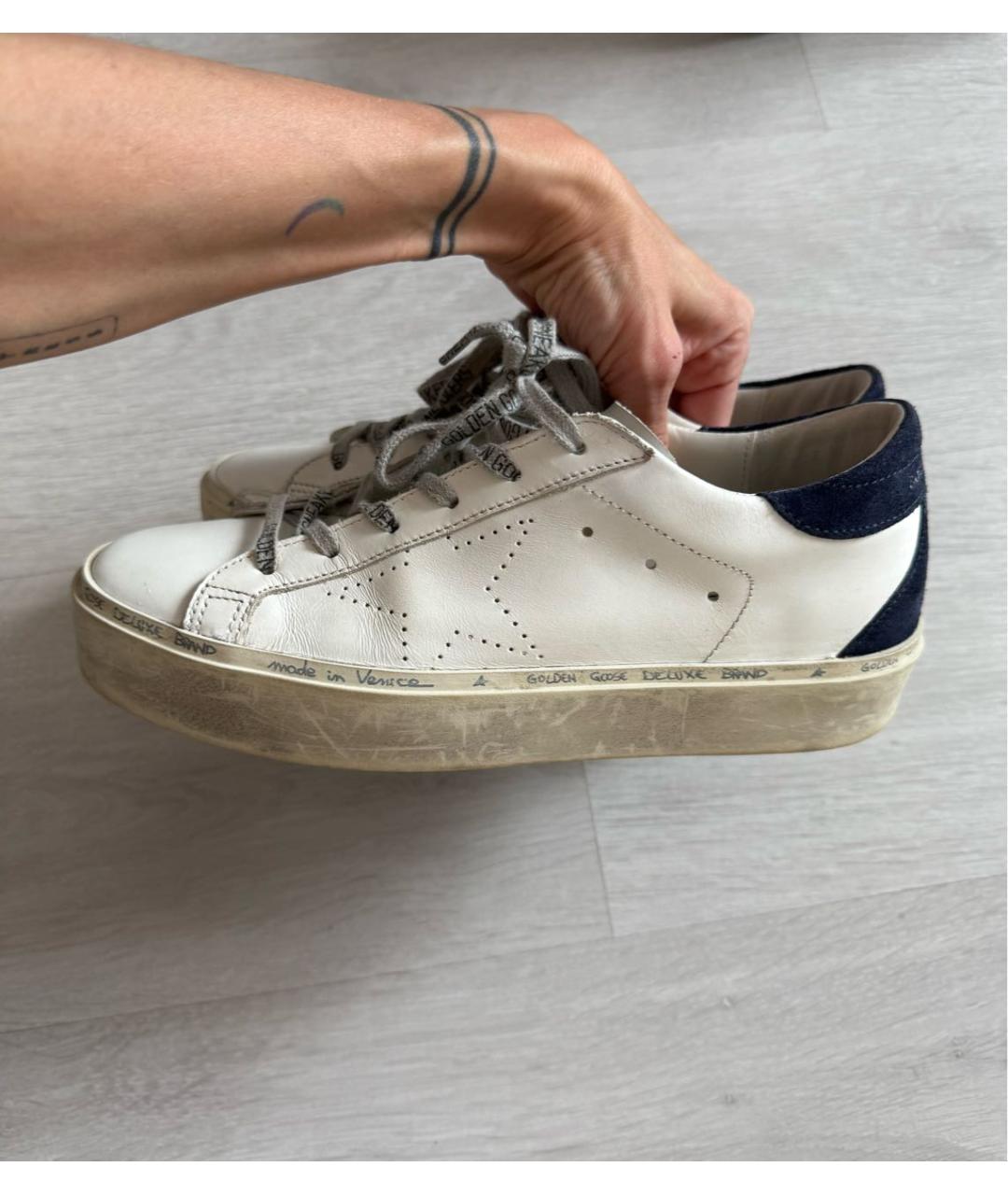 GOLDEN GOOSE DELUXE BRAND Белые кожаные кроссовки, фото 6