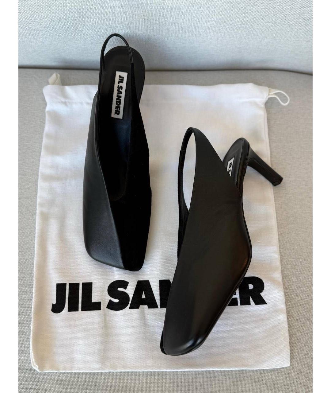 JIL SANDER Черные кожаные туфли, фото 6