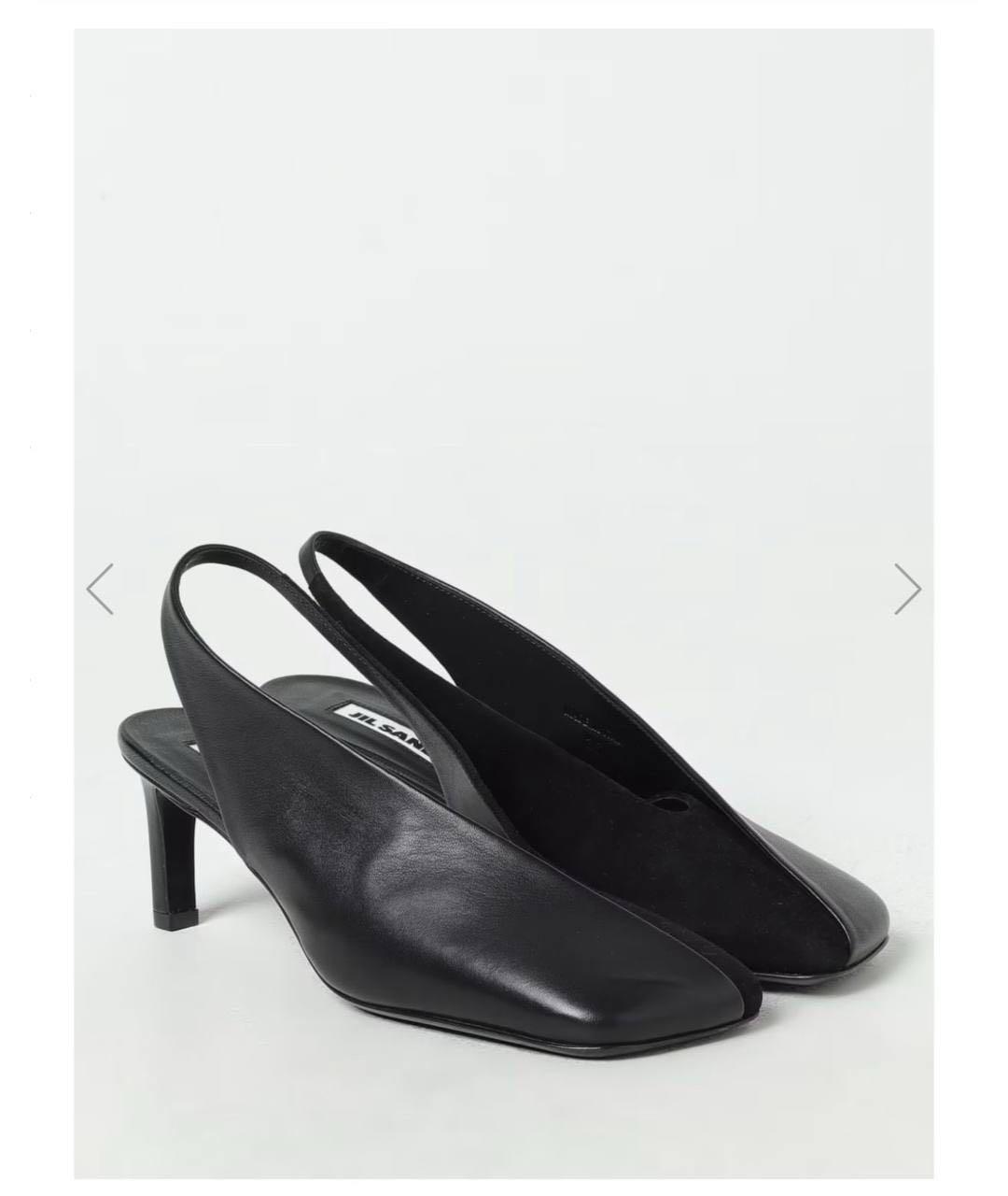 JIL SANDER Черные кожаные туфли, фото 4