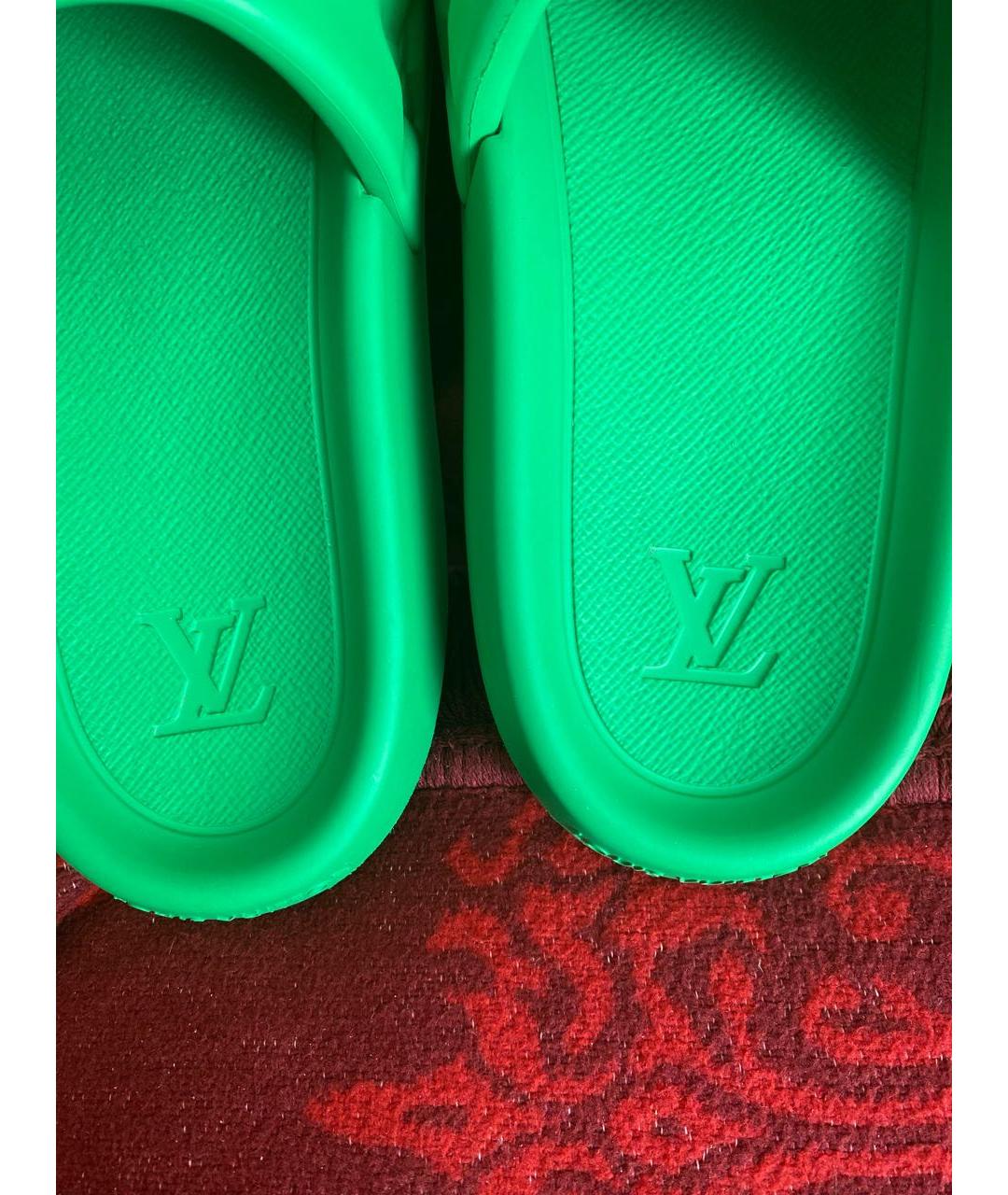 LOUIS VUITTON Зеленые шлепанцы, фото 4