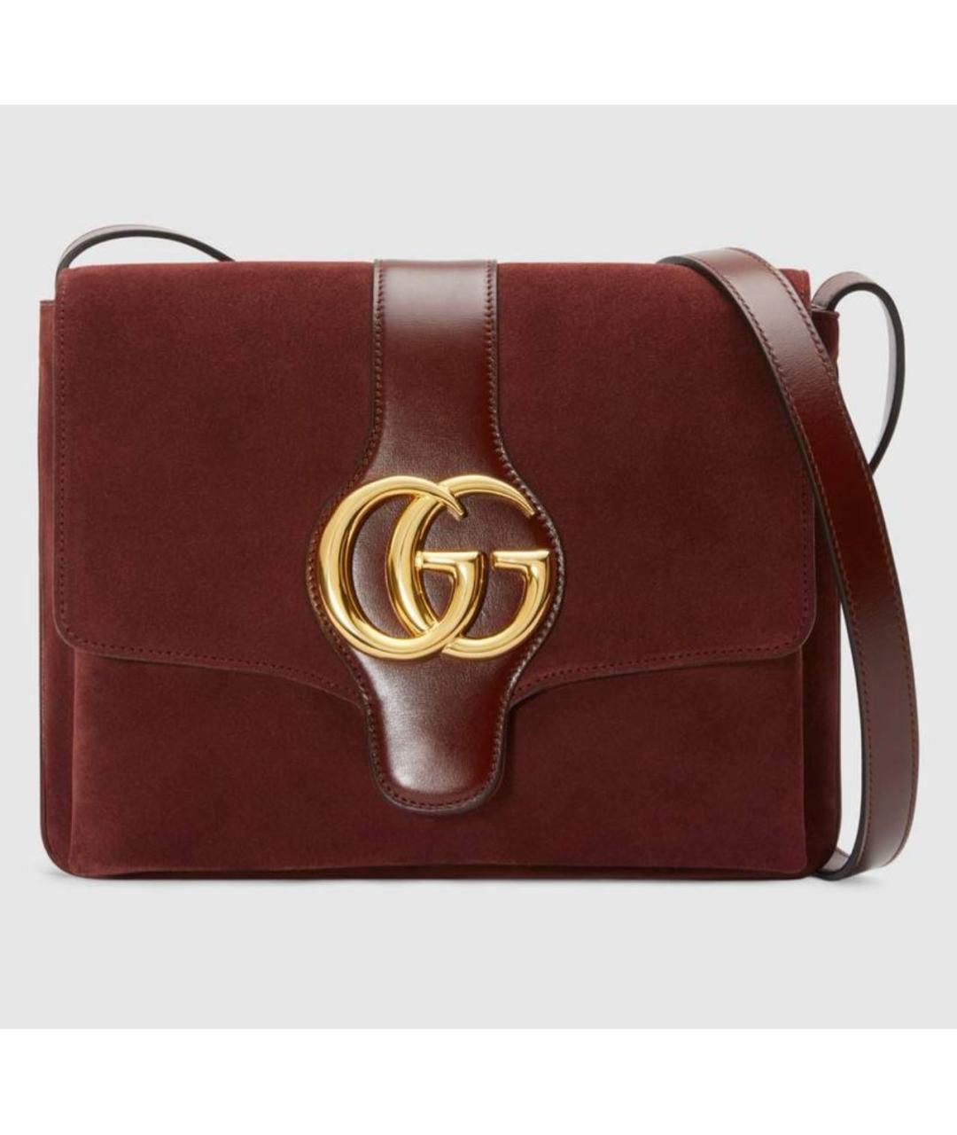 GUCCI Бордовая замшевая сумка через плечо, фото 9