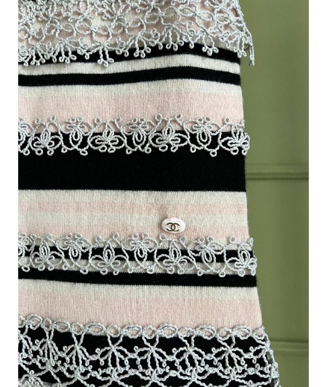 CHANEL Белое кашемировое повседневное платье, фото 4
