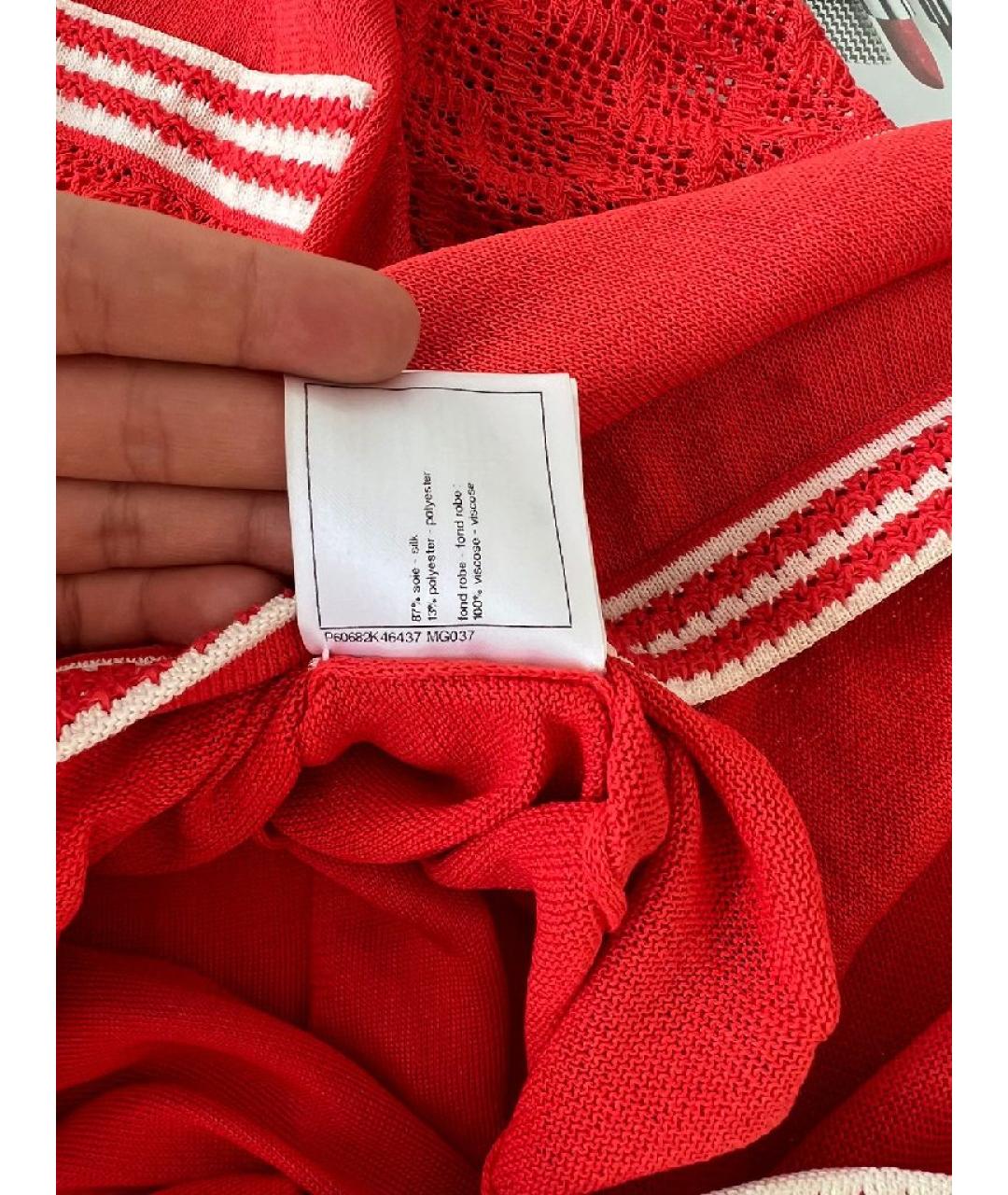 CHANEL Бордовое шелковое повседневное платье, фото 9