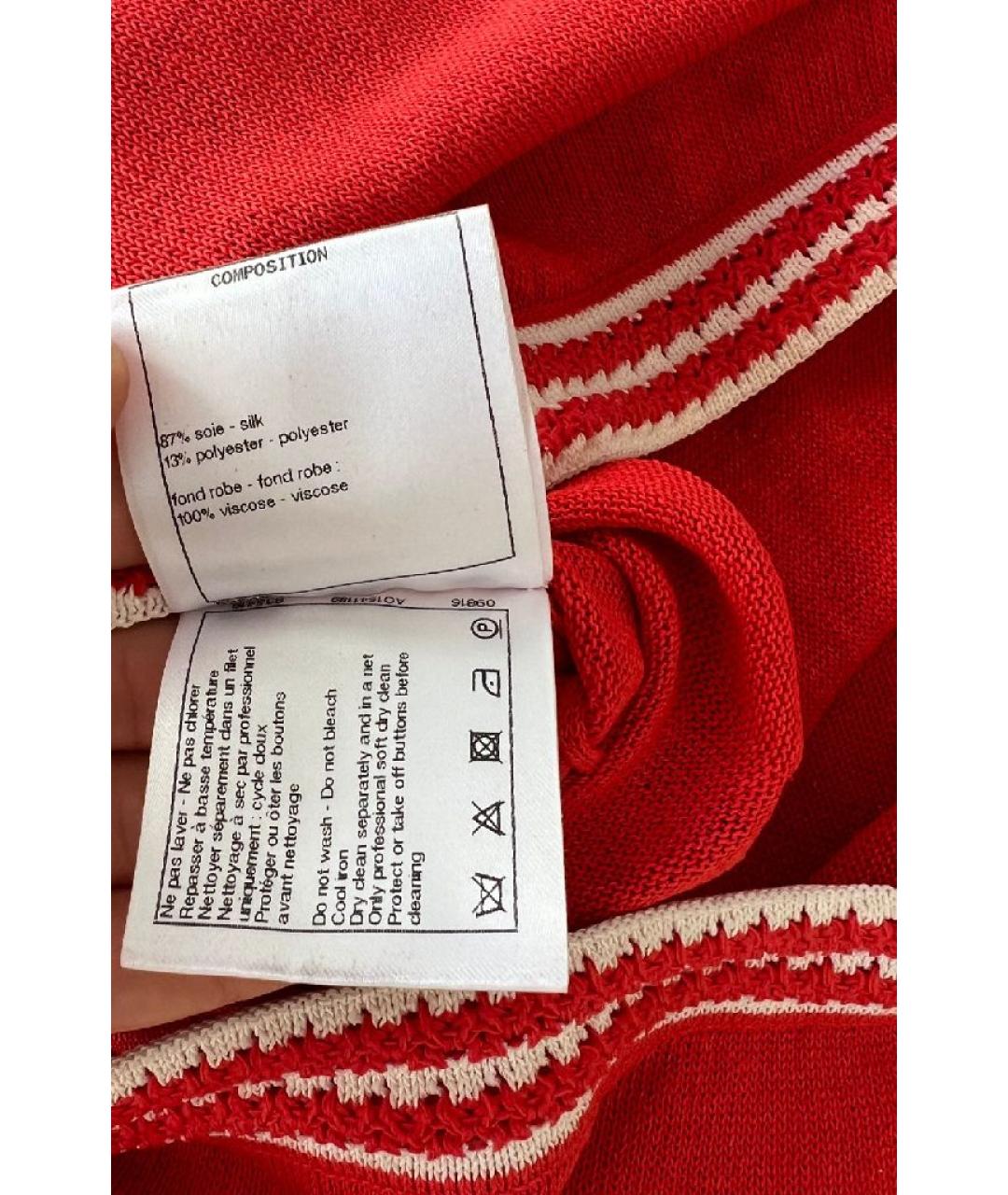CHANEL Бордовое шелковое повседневное платье, фото 8