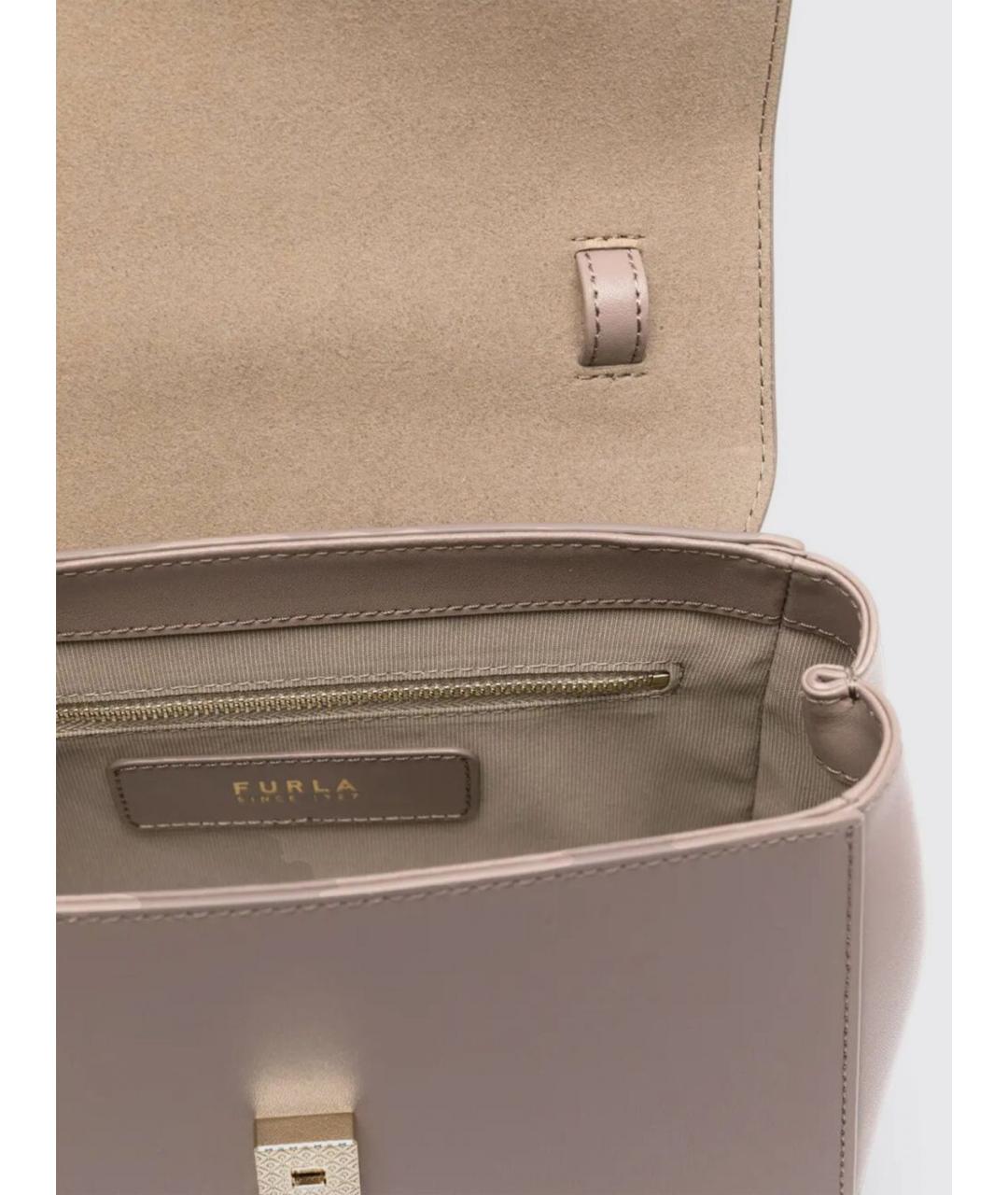 FURLA Розовая кожаная сумка с короткими ручками, фото 3