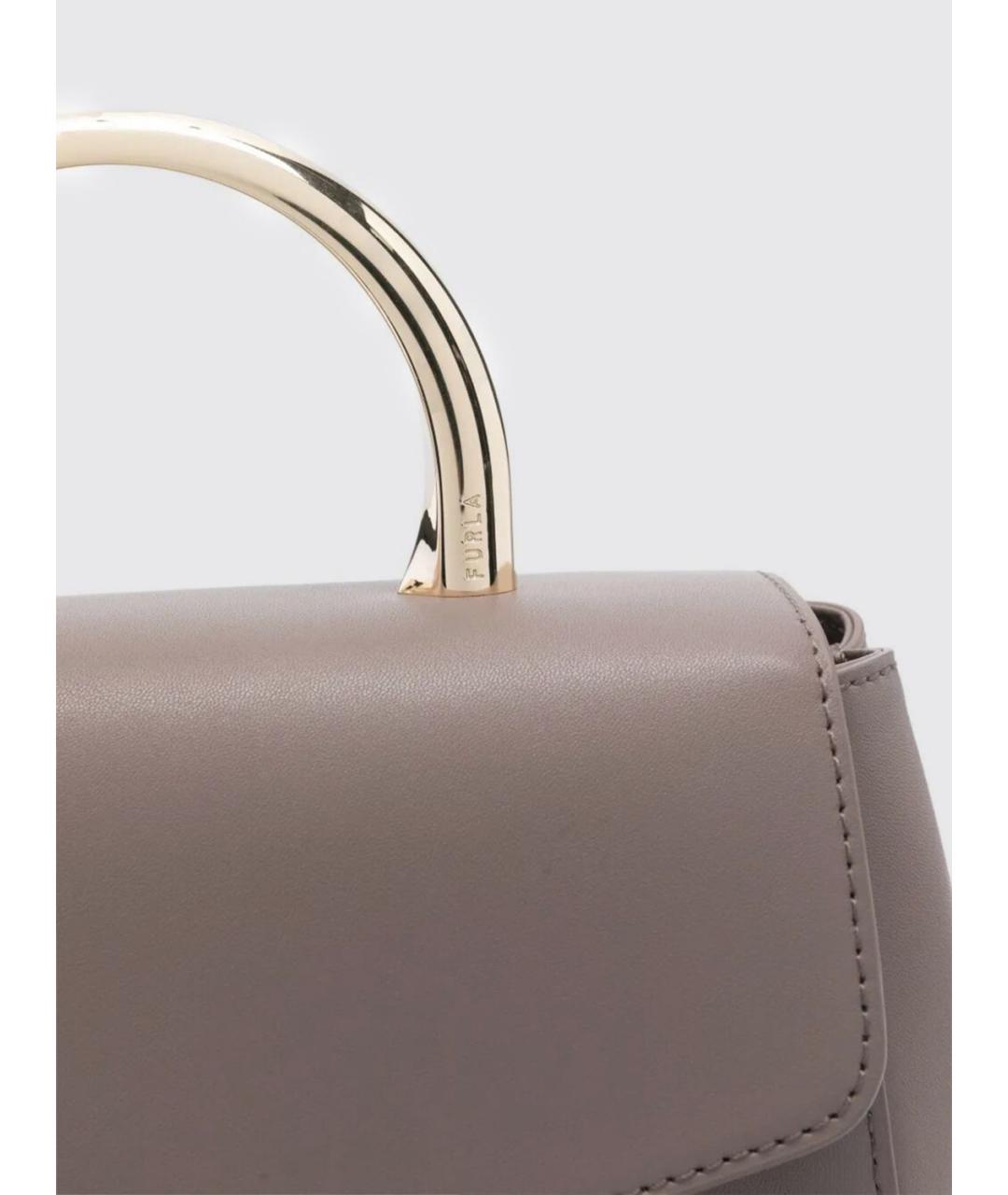 FURLA Розовая кожаная сумка с короткими ручками, фото 4