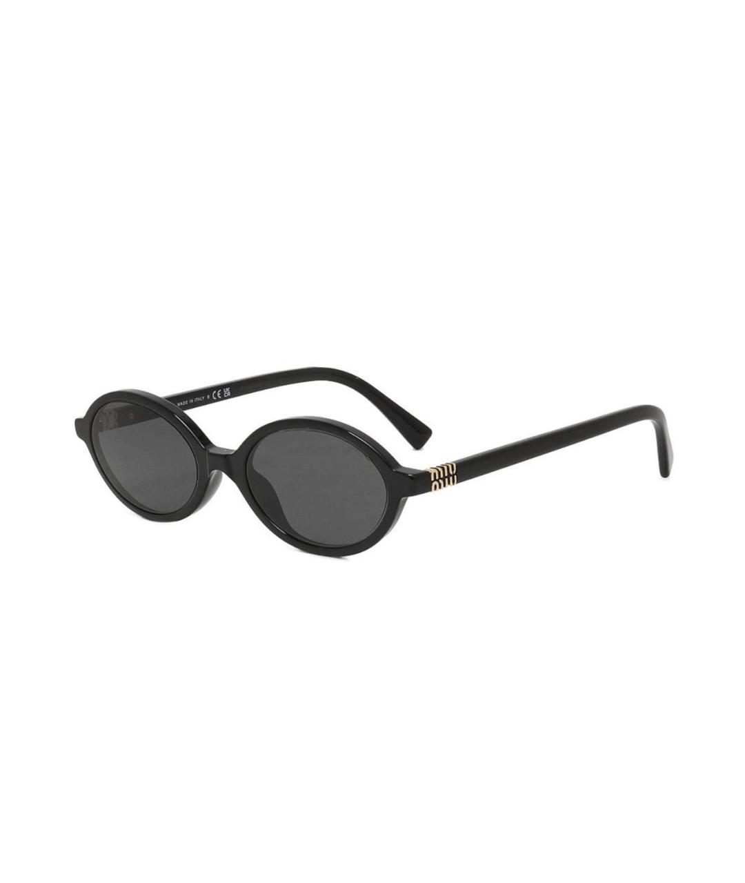 MIU MIU Черные пластиковые солнцезащитные очки, фото 1