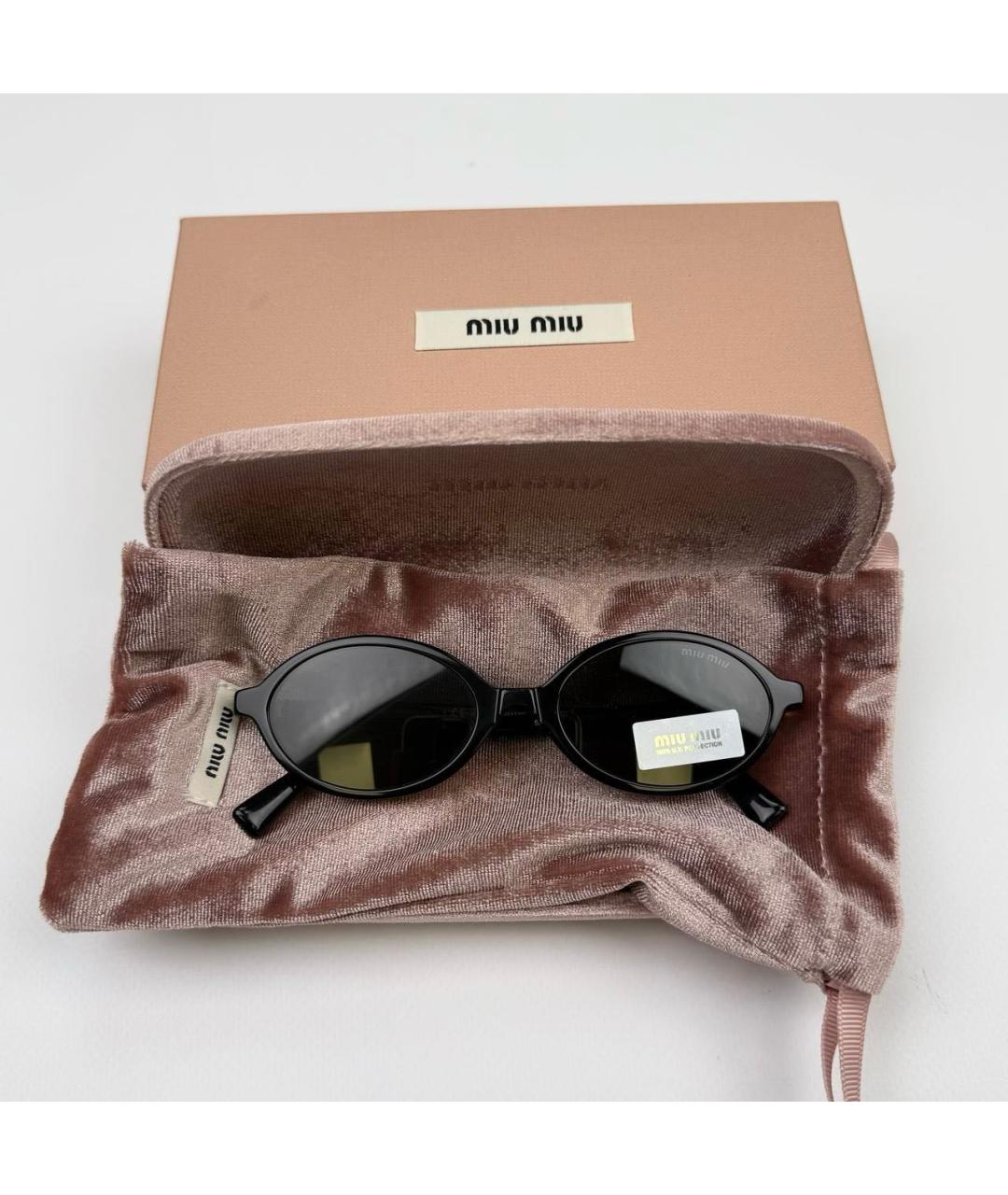 MIU MIU Черные пластиковые солнцезащитные очки, фото 3