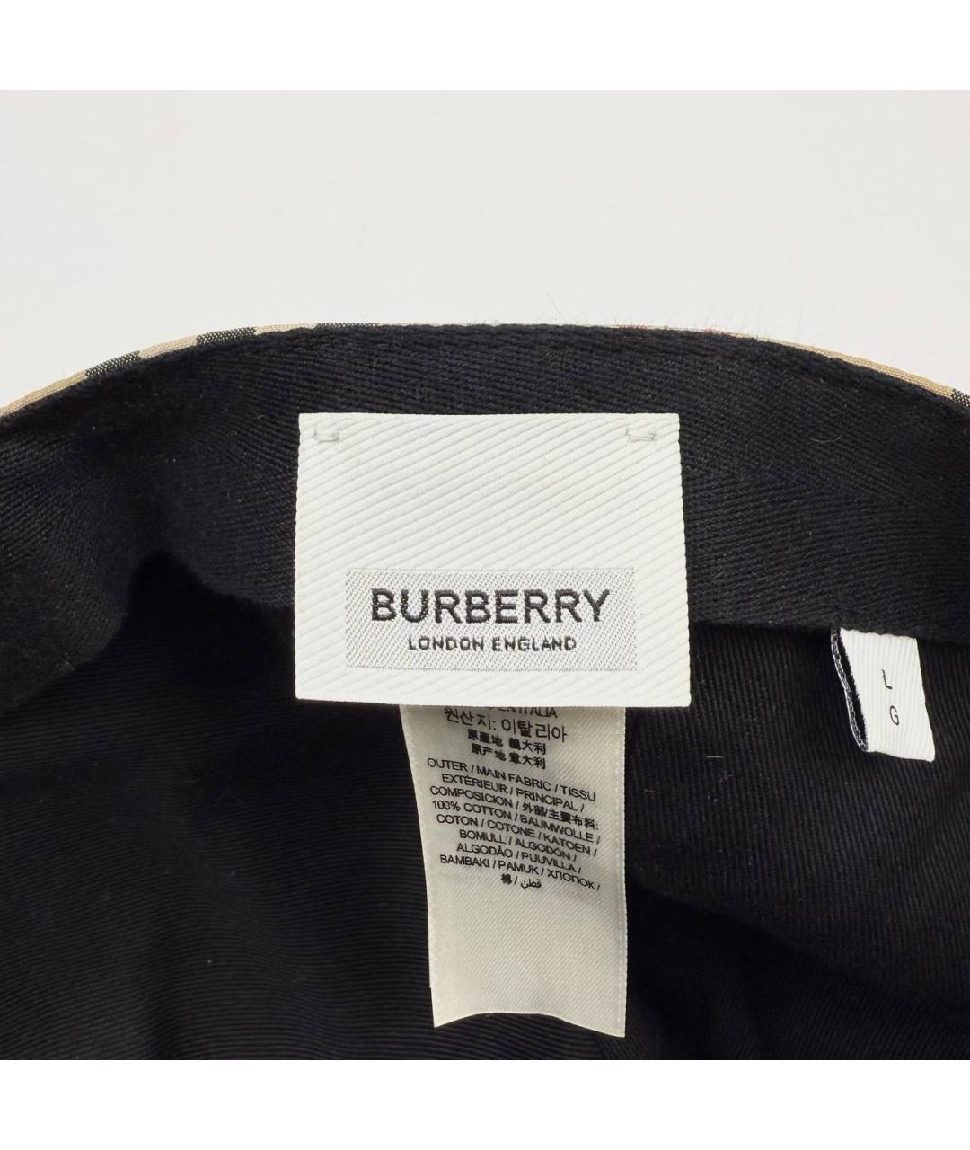 BURBERRY Бежевая хлопковая кепка/бейсболка, фото 4
