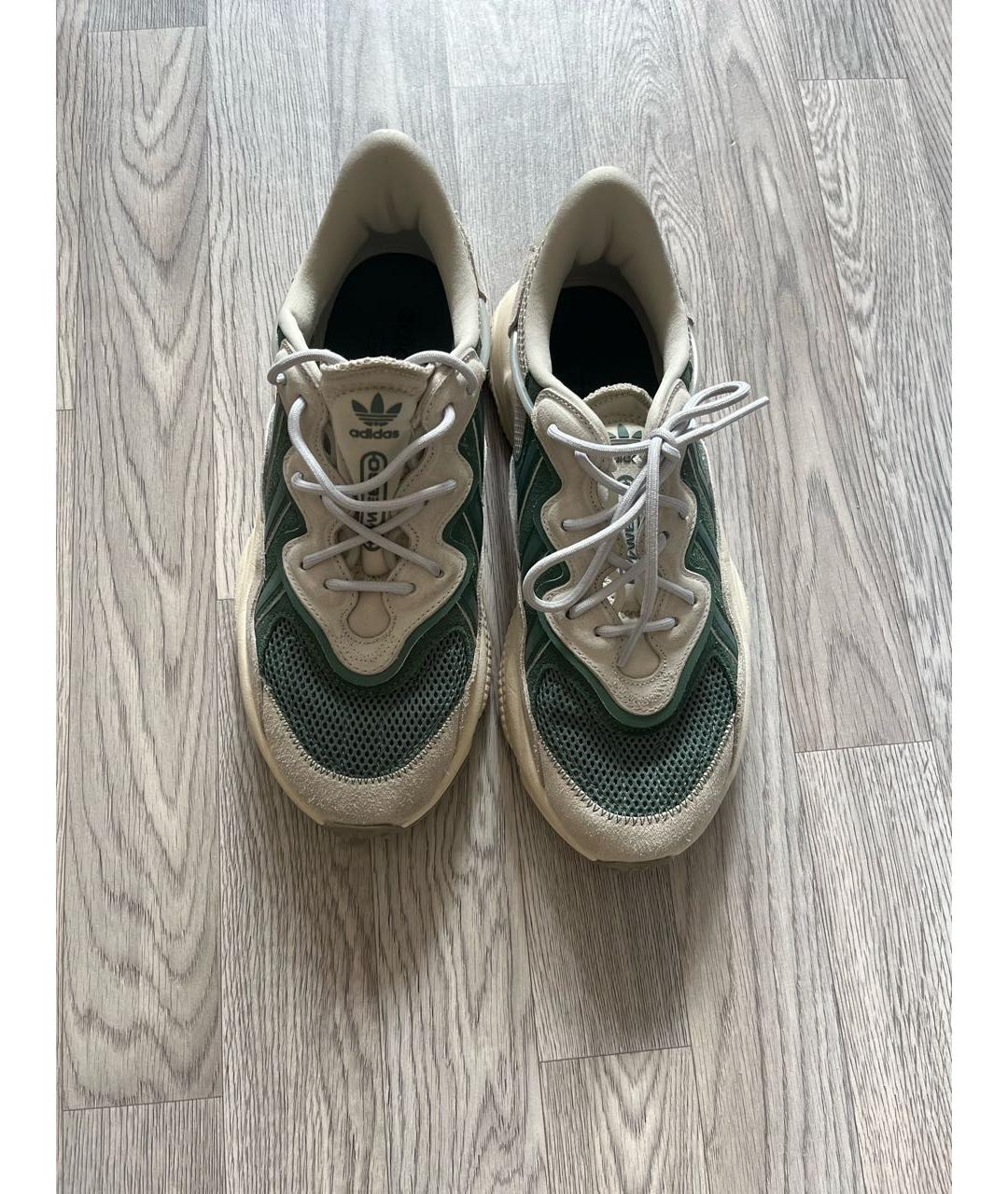 ADIDAS Бежевые кожаные низкие кроссовки / кеды, фото 2