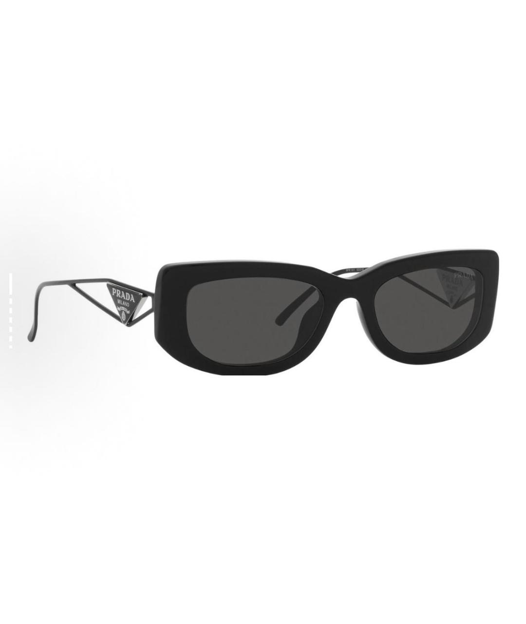 PRADA Черные пластиковые солнцезащитные очки, фото 3