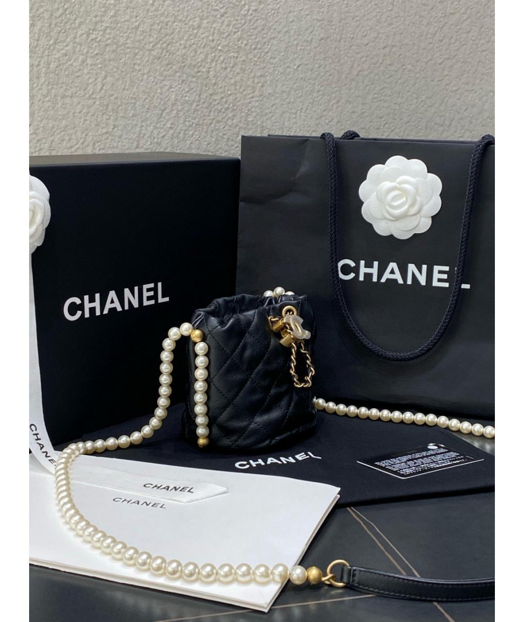 CHANEL Черная кожаная сумка через плечо, фото 3