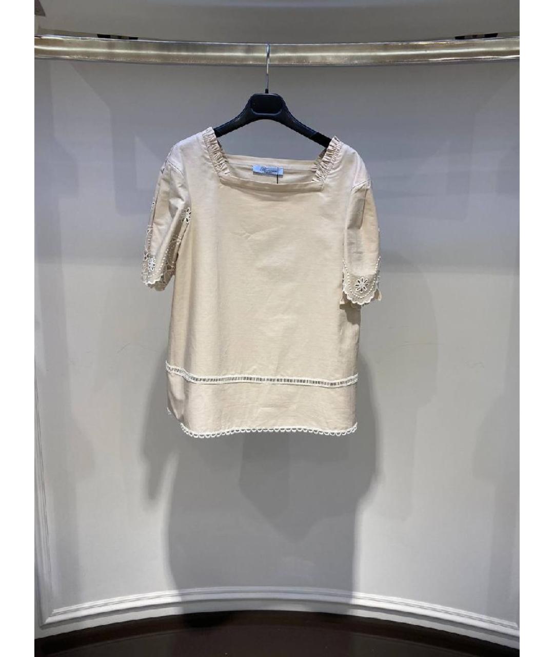 BLUMARINE Бежевая футболка, фото 3