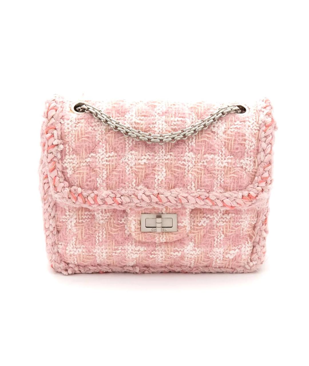 CHANEL Розовая твидовая сумка через плечо, фото 3