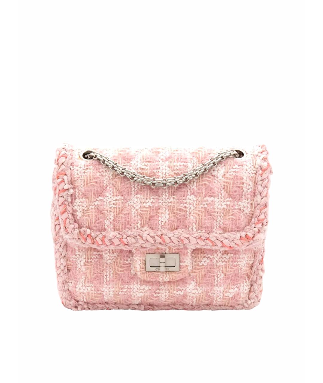 CHANEL Розовая твидовая сумка через плечо, фото 1