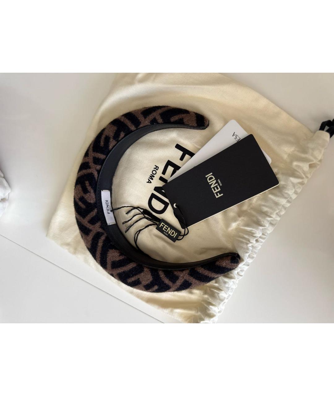 FENDI Коричневый ободок, фото 5