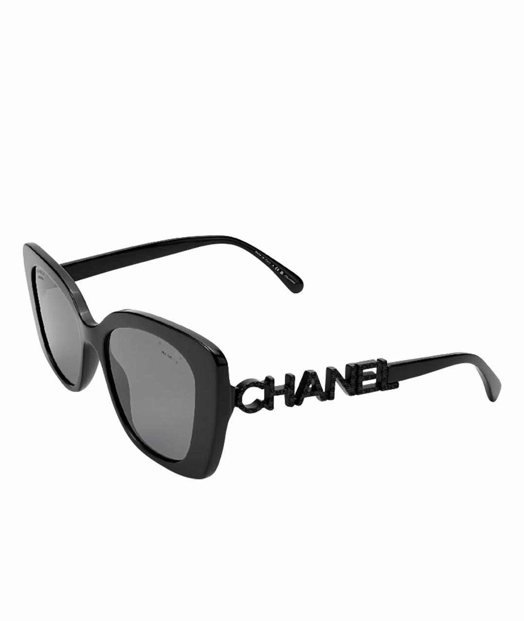 CHANEL Черные пластиковые солнцезащитные очки, фото 1