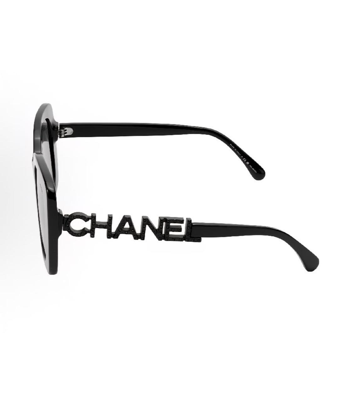 CHANEL Черные пластиковые солнцезащитные очки, фото 3