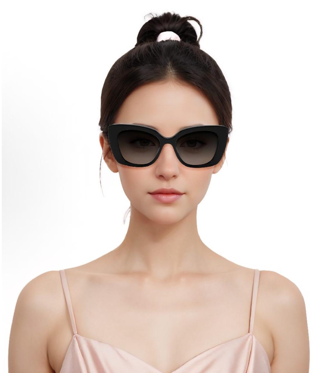 CHANEL Черные пластиковые солнцезащитные очки, фото 4