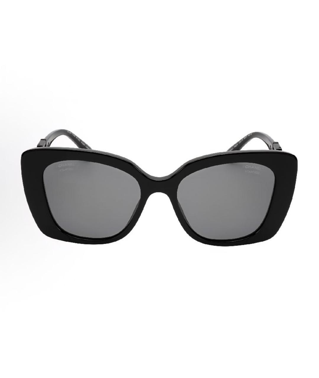CHANEL Черные пластиковые солнцезащитные очки, фото 2