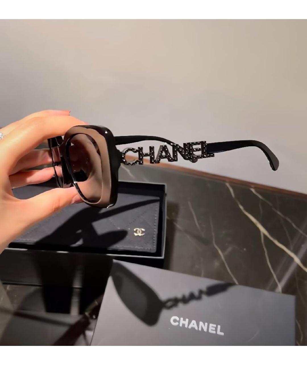 CHANEL Черные пластиковые солнцезащитные очки, фото 6