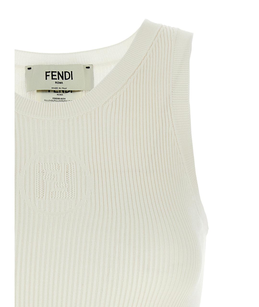 FENDI Белая хлопковая майка, фото 3