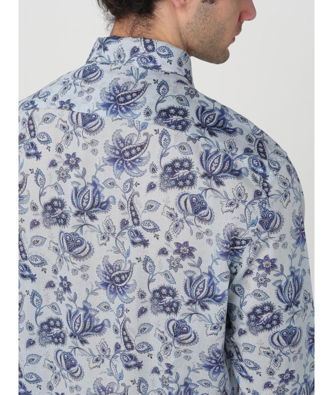 ETRO Голубая хлопковая кэжуал рубашка, фото 6