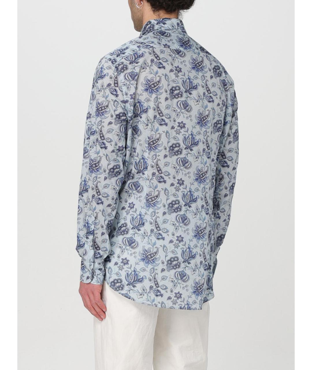 ETRO Голубая хлопковая кэжуал рубашка, фото 4
