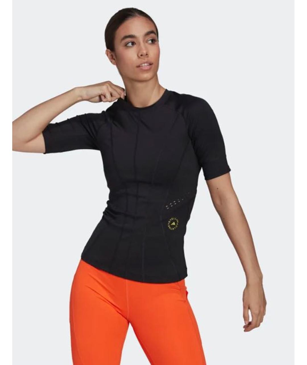 ADIDAS BY STELLA MCCARTNEY Черная полиэстеровая футболка, фото 2