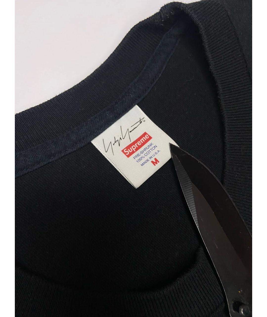 SUPREME Черная хлопковая футболка, фото 3