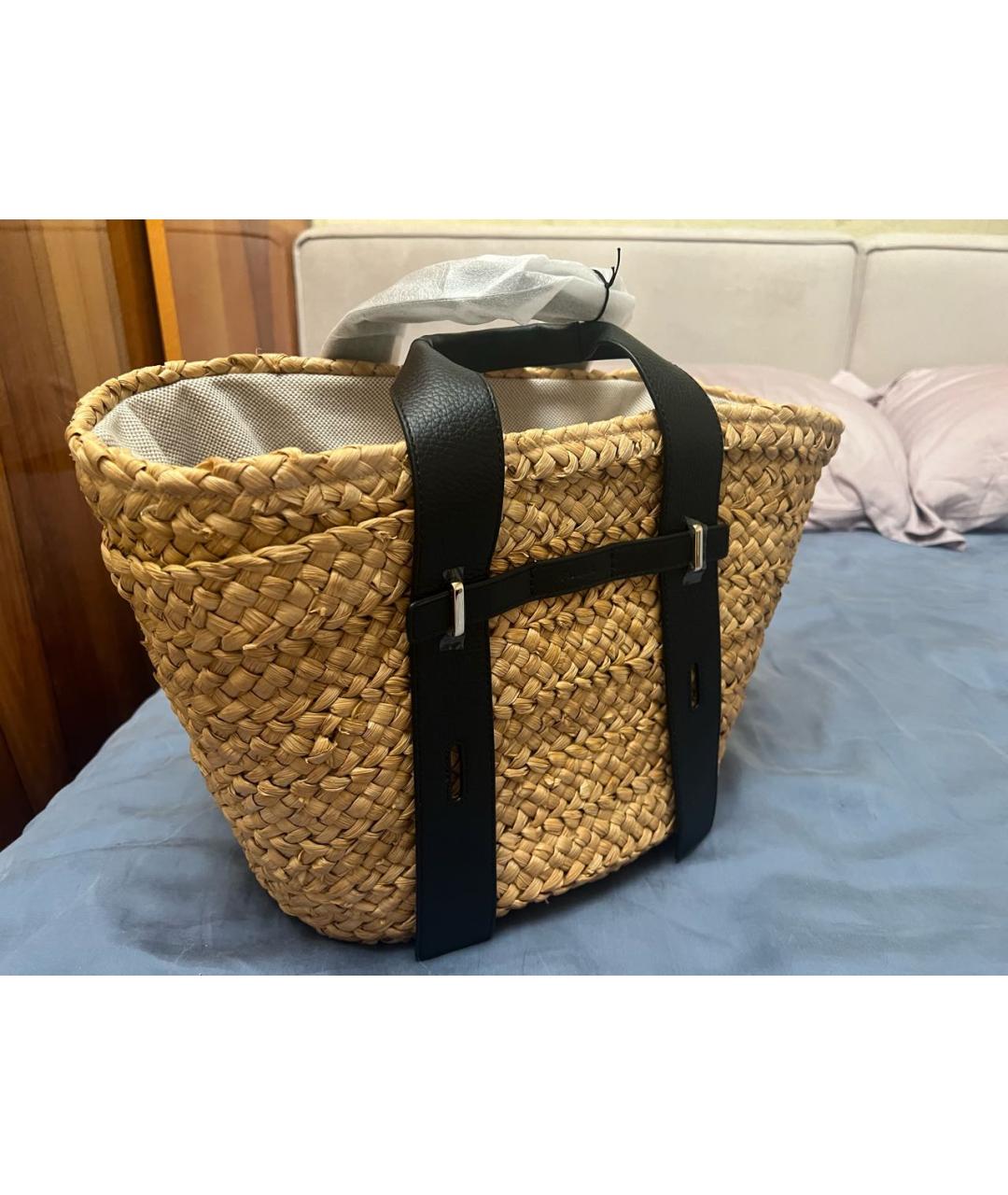 FURLA Бежевая пелетеная пляжная сумка, фото 2