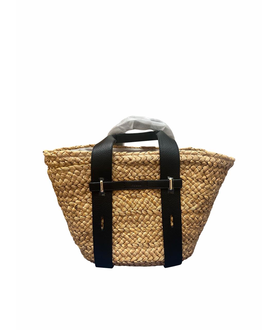 FURLA Бежевая пелетеная пляжная сумка, фото 1