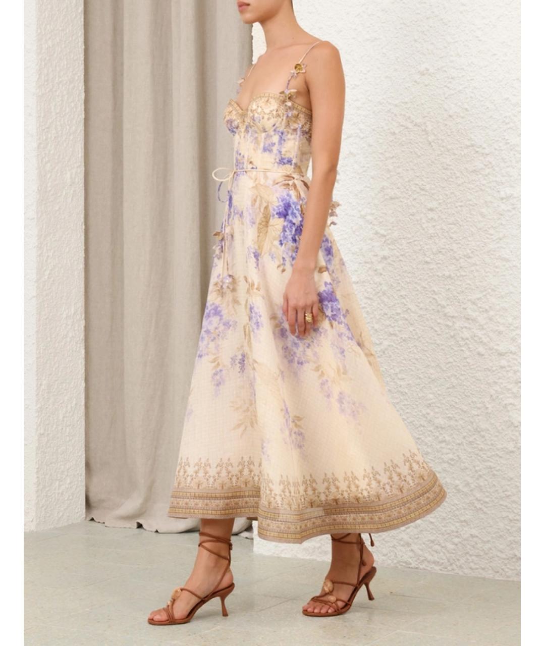 ZIMMERMANN Бежевое платье, фото 3